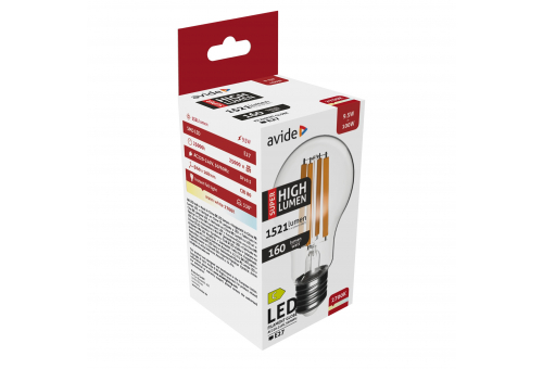 Bec LED Filament Globe 9.5W E27 A60 WW 2700K Avide Super High Lumen