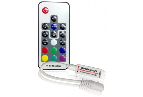 Controler și telecomandă RF 17-taste bandă LED 12V 144W RGB Avide