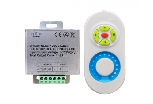 Controler și telecomandă RF 5-taste cu dimmer bandă LED 12V 144W Avide
