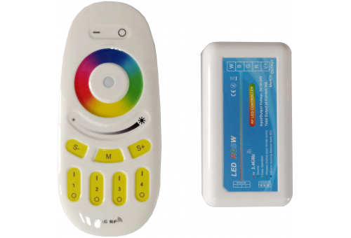 Controler cu 4 zone și telecomandă RF cu panou tactil bandă LED 12V 288W RGB+W Avide