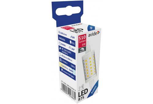 LED 6W R7S 23x78mm CW 6400K Fényerőszabályzós