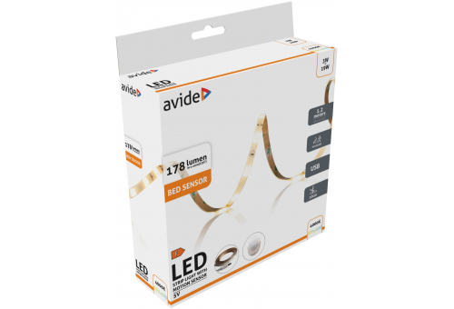 LED pás Posteľ Senzor 5V USB 1.2m 3W 3000K Single