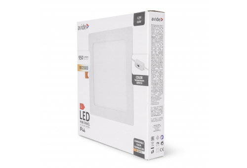 Avide LED Beépíthető Négyzetes Mennyezeti Lámpa ALU 12W CCT IP44/IP44