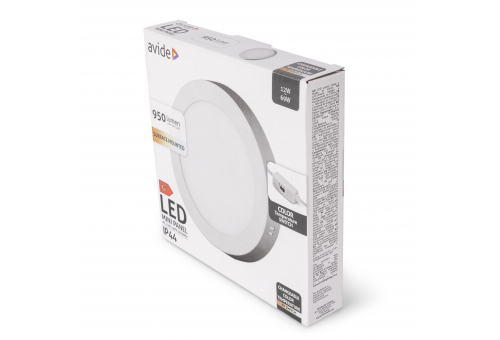 Avide LED Falra Szerelhető Kerek Mennyezeti Lámpa ALU 12W CCT IP44/IP20