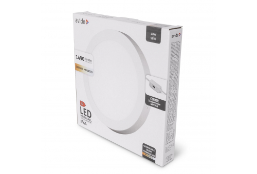 Avide LED Falra Szerelhető Kerek Mennyezeti Lámpa ALU 18W CCT IP44/IP20