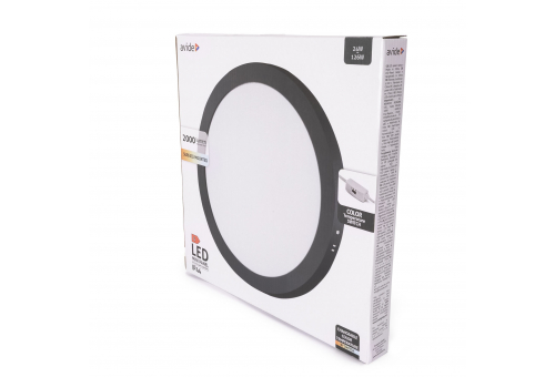 Avide LED Falra Szerelhető Kerek Mennyezeti Lámpa ALU 24W CCT IP44/IP20 Fekete