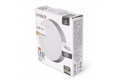 Avide LED Falra Szerelhető Kerek Mennyezeti Lámpa ALU 6W CCT IP44/IP20