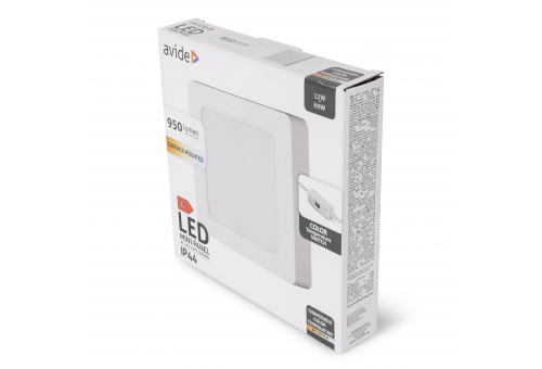Avide LED Falra Szerelhető Négyzetes Mennyezeti Lámpa ALU 12W CCT IP44/IP20