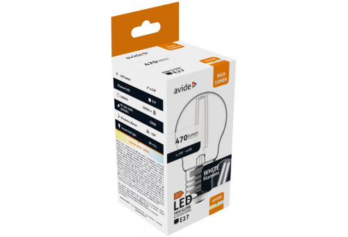 Bec LED Mini Globe White Filament 4.5W E27 NW Avide